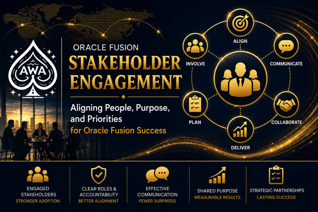 Oracle Fusion stakeholder engagement and governance strategy